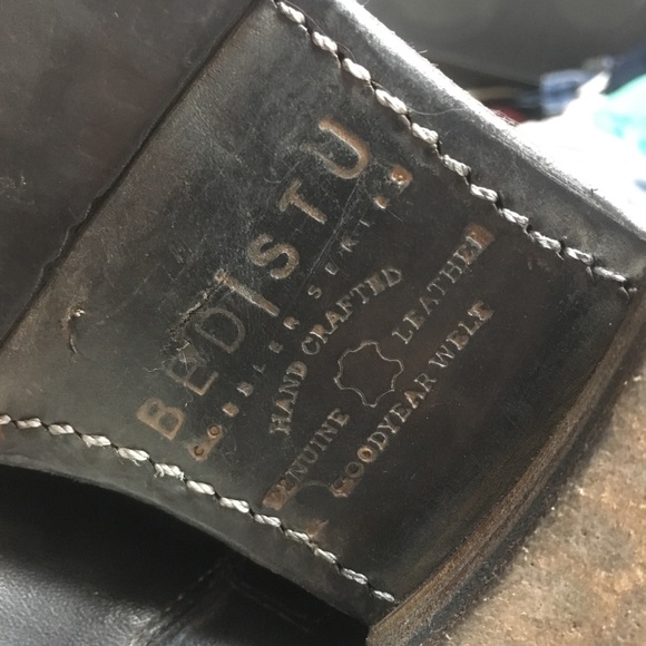 Bed Stu Leather GoGo Lug Moto Boots Black 9 - Picture 7 of 8